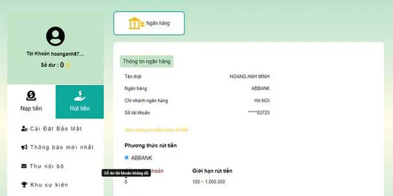 Rút tiền 79king 1 79King hỗ trợ đa phương thức giao dịch an toàn và nhanh chóng.